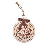 Clayre & Eef | Decoratie Kerstbal Beige Rood 30x4x37 cm | 6Y6167