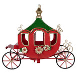 Clayre & Eef | Decoratie Koets Rood Groen 38x16x33 cm | 6Y6219
