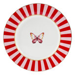 Clayre & Eef | Servies Ontbijtbord Wit Rood ø 19x2 cm | 6CEDP0171