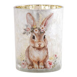 Clayre & Eef | Waxinelichthouder Grijs Bruin ø 10x13 cm | 6GL5397