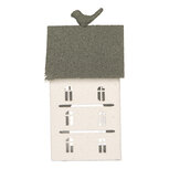Clayre & Eef | Decoratie Huis Wit Groen 12x12x27 cm | 6Y6070