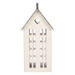Clayre & Eef | Decoratie Huis Wit Groen 7x8x17 cm | 6Y6073