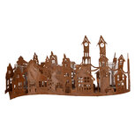Clayre & Eef | Theelichthouder Kerst Huisjes Bruin 27x12x12 cm | 6Y6096