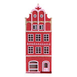 Clayre & Eef | Decoratie Huis Rood Wit 18x12x50 cm | 67022
