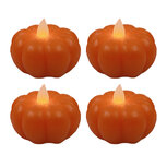 Clayre & Eef | Kaars met LED Oranje set van 4 ø 5x5x4 cm | 6CA0013