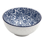 Clayre & Eef | Soepkom Wit Blauw ø 13x5 cm / 300 ml | 6CEBO0251