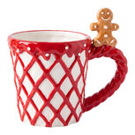 Clayre & Eef | Mok Wit Rood 14x10x13 cm / 350 ml | 6CEMU0231