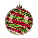 Clayre & Eef | Kerstbal Rood Groen ø 12x12 cm | 6GL5438