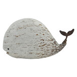 Clayre & Eef | Decoratie Walvis Wit Bruin 25x7x14 cm | 6H2517