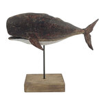 Clayre & Eef | Decoratie Walvis Bruin Wit 27x8x21 cm | 6H2520