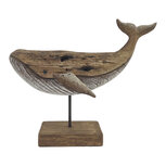 Clayre & Eef | Decoratie Walvis Bruin Beige 25x9x20 cm | 6H2524