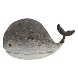 Clayre & Eef | Decoratie Walvis Bruin Wit 26x9x14 cm | 6H2528