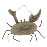 Clayre & Eef | Wanddecoratie Krab Bruin 28x4x36 cm | 6H2530