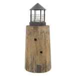 Clayre & Eef | Decoratie Vuurtoren Bruin ø 15x36 cm | 6H2531