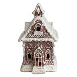 Clayre & Eef | Decoratie Huis Bruin Wit 9x10x15 cm | 6PR6401