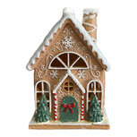 Clayre & Eef | Decoratie Huis Bruin Wit 16x15x23 cm | 6PR6423
