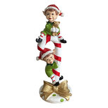 Clayre & Eef | Decoratie Elfjes Wit Rood 9x9xx23 cm | 6PR6429