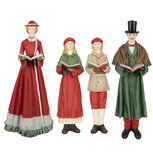 Clayre & Eef | Decoratie Kerstkoor Rood Groen (4) 13x12x40 cm | 6PR6127