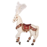 Clayre & Eef | Decoratie Paard Wit Rood 35x12x56 cm | 6PR6130