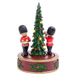 Clayre & Eef | Muziekdoos Kerstboom met LED Groen Rood ø 17x27 cm / 3xAA | 6PR6495