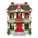 Clayre & Eef | Muziekdoos Huis met LED Groen Rood 37x17x47 cm / 3xAA | 6PR6497