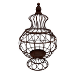 Ornament op voet Metalen Roest Windlicht - 37 x 22 cm - Stoer & Sober Woonstijl