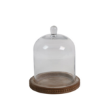 Countryfield Glazen Stolp op Houten Plateau – Bruin 28 x 24 cm
