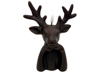 Countryfield LED kaars Rendier chocolade bruin 20 x 14 x 9 cm - Sfeervolle Kerstverlichting