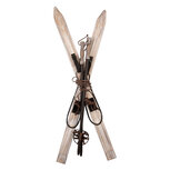 Clayre & Eef | Decoratie ski's (set 2) Bruin Beige 16x9x92 cm | 5H0755