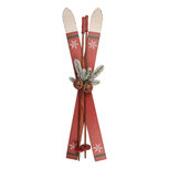 Clayre & Eef | Decoratie ski's (2) Rood 25x9x75 cm | 5H0757