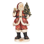 Clayre & Eef | Kerstdecoratie Kerstman Rood Beige 32x24x74 cm | 5MG0133