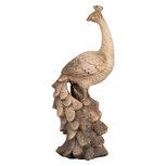 Clayre & Eef | Decoratie Pauw Beige Bruin 19x17x47 cm | 5MG0140