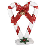 Clayre & Eef | Decoratie Zuurstok Wit Rood 55x24x75 cm | 5MG0143