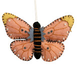 Clayre & Eef | Decoratie hanger Vlinder vilt Roze Bruin 9x2x6 cm | 66515
