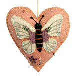 Clayre & Eef | Hanger hart vilt Roze Wit 9x2x8 cm | 66519