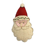 Clayre & Eef | Decoratie hanger kerstman vilt Wit Rood 11x2x21 cm | 66520