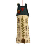 Clayre & Eef | Decoratie hanger Huisje vilt Wit Bruin 5x2x15 cm | 66526