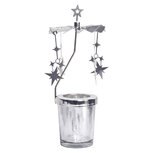 Clayre & Eef | Theelichtcarrousel Zilverkleurig ø 8x20 cm | 66807ZI