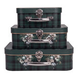 Clayre & Eef | Decoratie koffer Set van 3 Groen 30x21x9/25x18x9/20x16x8 cm | 67049