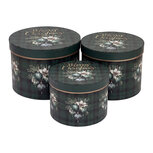 Clayre & Eef | Hoedendoos Set van 3 Groen ø 25x17 / ø 23x16 / ø 21x14 cm | 67051