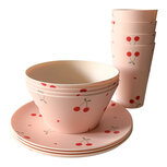 Clayre & Eef | Servies setje picknick (12) Roze Rood | 67058