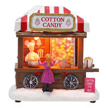 Clayre & Eef | Kerstdecoratie marktkraampje met LED Bruin Rood 14x10x14 cm / 3xAAA | 67141