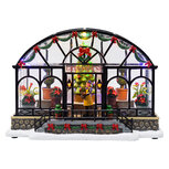 Clayre & Eef | Decoratie Huis met LED Bruin Groen 23x15x15 cm / 3xAA | 67147