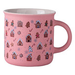 Clayre & Eef | Mokken Wit Roze 10x9x7 cm / 380 ml | 6CEMU0262