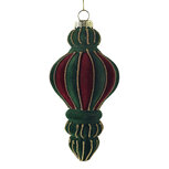 Clayre & Eef | Kerstbal Groen Rood ø 7x14 cm | 6GL5432