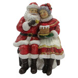 Clayre & Eef | Decoratie Kerstman en kerstvrouw Rood Wit 13x10x16 cm | 6PR6321