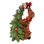 Clayre & Eef | Decoratie Kerstboom met hond Groen Bruin 23x16x32 cm | 6PR6406