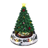 Clayre & Eef | Kerstdecoratie Kerstboom met LED Groen Wit 23x19x31 cm / 3xAA | 6PR6514