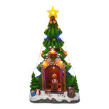 Clayre & Eef | Kerstdecoratie Kerstboom met LED Groen Bruin 17x15x31 cm / 3xAA | 6PR6529