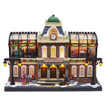 Clayre & Eef | Muziekdoos Wijbar met LED Bruin Groen 33x18x26 cm / 3xAA | 6PR6537